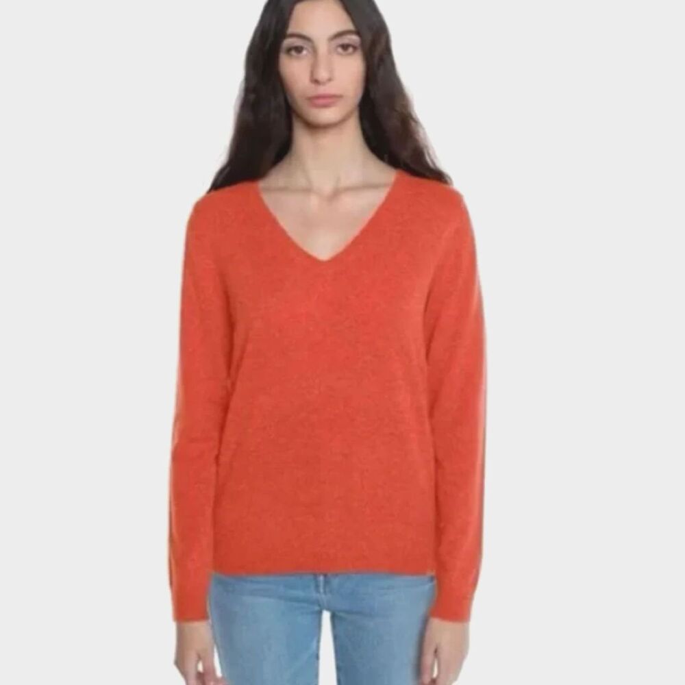 New York & Company NY&Co V-neck Knit Sweater Long Slve Relaxd Pullover Women Med